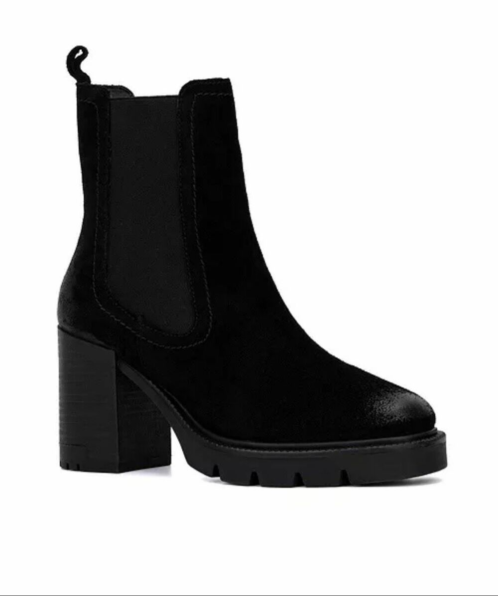 Vintage Foundry Co. Penelope Suede Leather Black Chelsea Boots Size 10 NEW